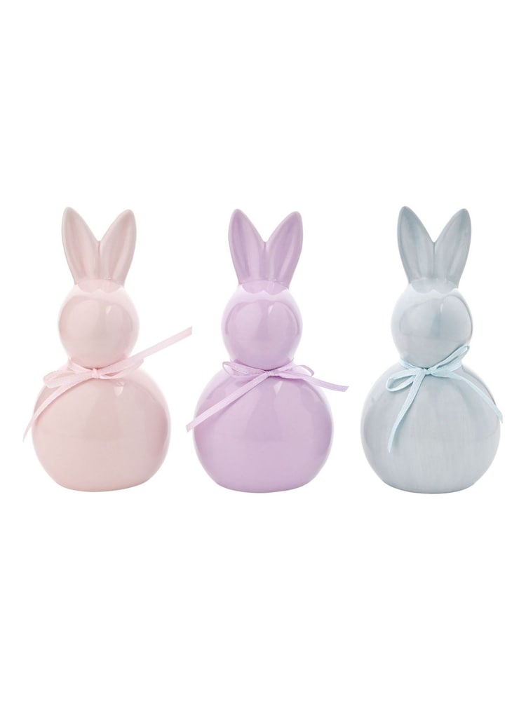 Widdop Set of 3 Multicoloured Ceramic Pastel Bunny Ornaments - Image 5 of 5 Widdop Set of 3 Multicoloured Ceramic Pastel Bunny Ornaments - Image 5 of 5