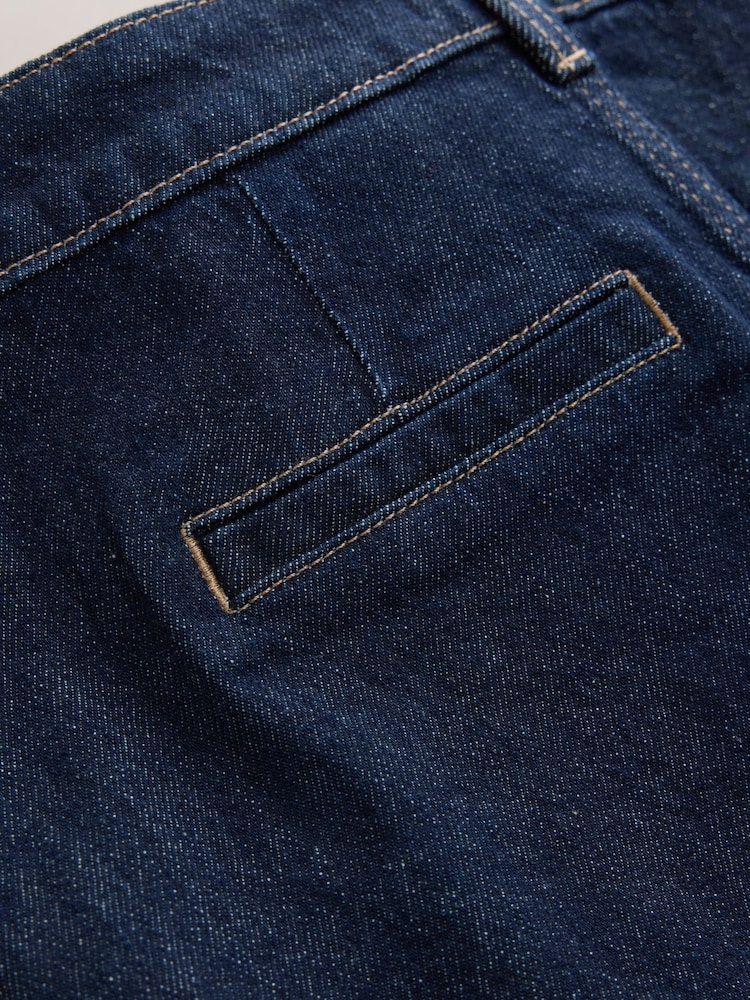 Indigo Blue Front Button Pocket Denim Skirt - Image 2 of 4
