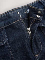 Indigo Blue Front Button Pocket Denim Skirt - Image 3 of 4