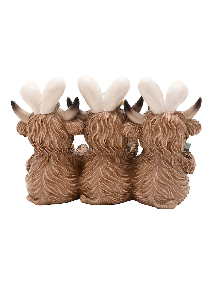 Widdop Brown Highland Cows Easter Figurine - Image 5 of 5