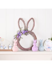 Widdop Brown Purple Bunny Ears Wreath 27cm - Image 1 of 4