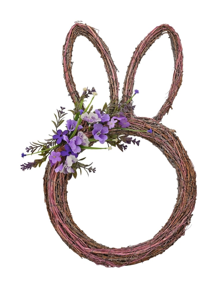 Widdop Brown Purple Bunny Ears Wreath 27cm - Image 4 of 4 Widdop Brown Purple Bunny Ears Wreath 27cm - Image 4 of 4