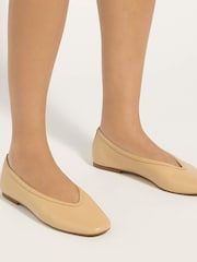 Dune London Natural Leather Hetta Ballet Pumps - Image 1 of 6