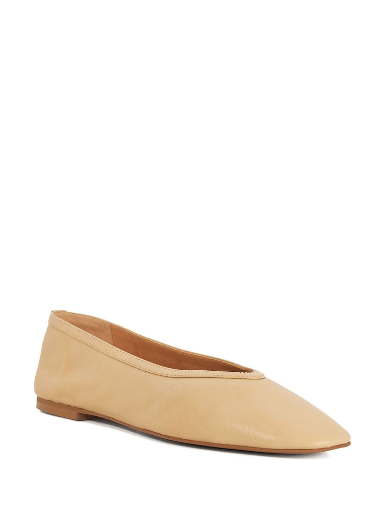 Dune London Natural Leather Hetta Ballet Pumps - Image 2 of 6