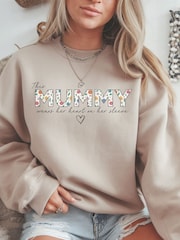 Loveabode Personalised  Custom Name Floral  Print &  Names on Sleeves Sweatshirt - Image 1 of 4