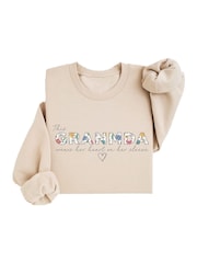 Loveabode Personalised  Custom Name Floral  Print &  Names on Sleeves Sweatshirt - Image 3 of 4