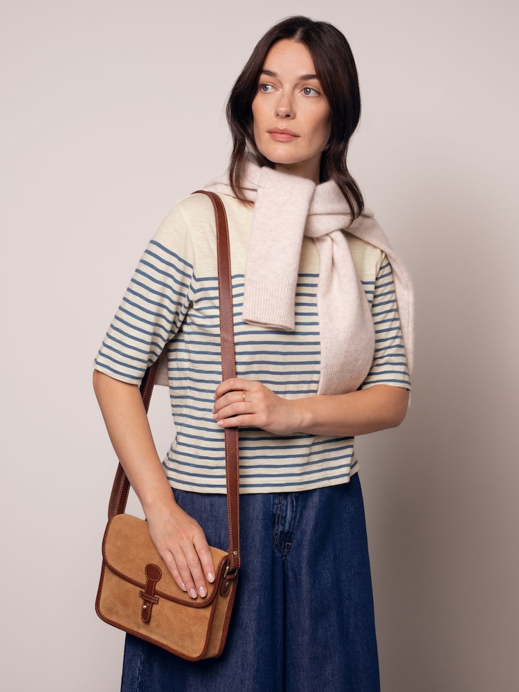 Celtic & Co. Blue Modal Blend Striped Half Sleeve T-Shirt - Image 2 of 7