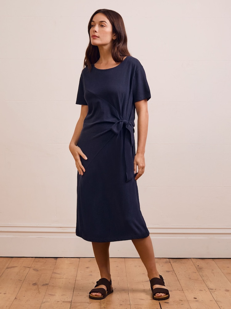 Celtic & Co. Linen Blend Knot Detail Dress - 7的图像1｝