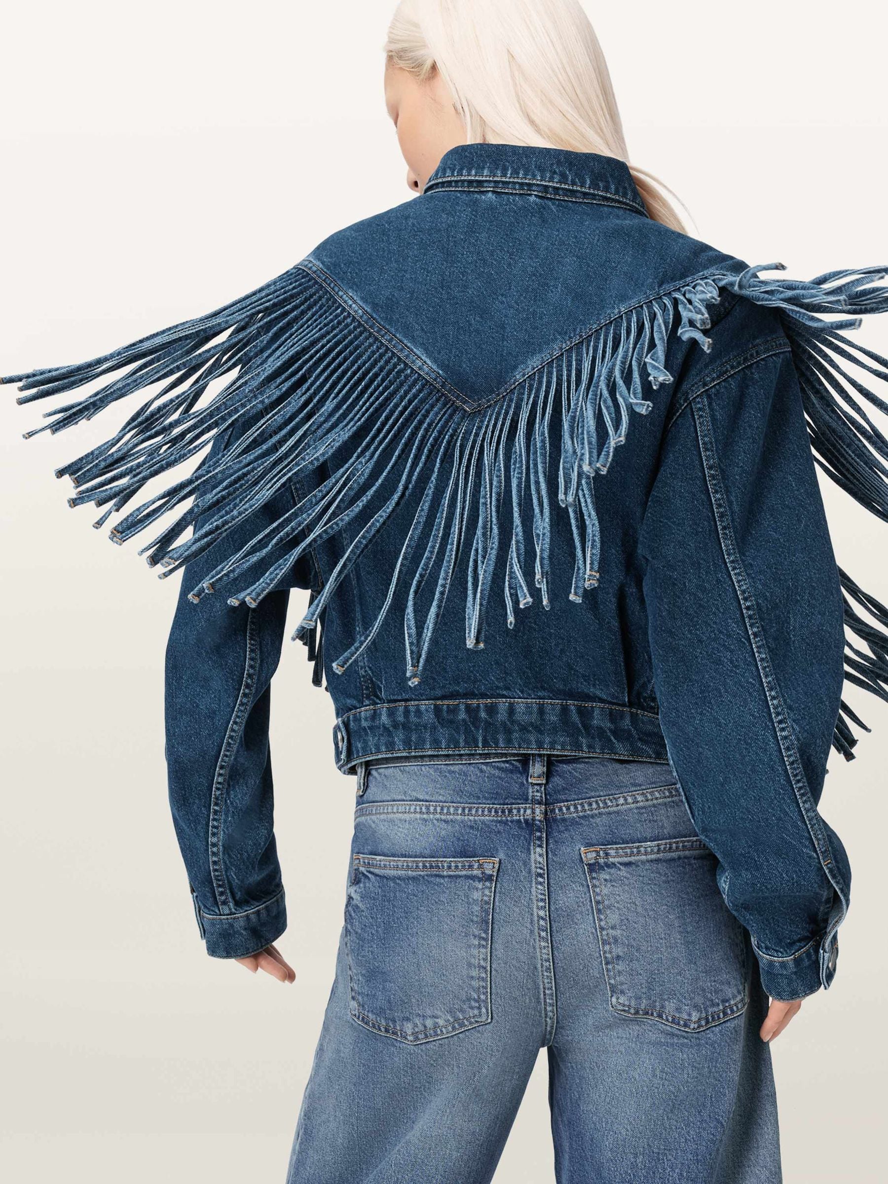 Buy AllSaints Blue Marlene Tassel Denim Jacket from Next USA
