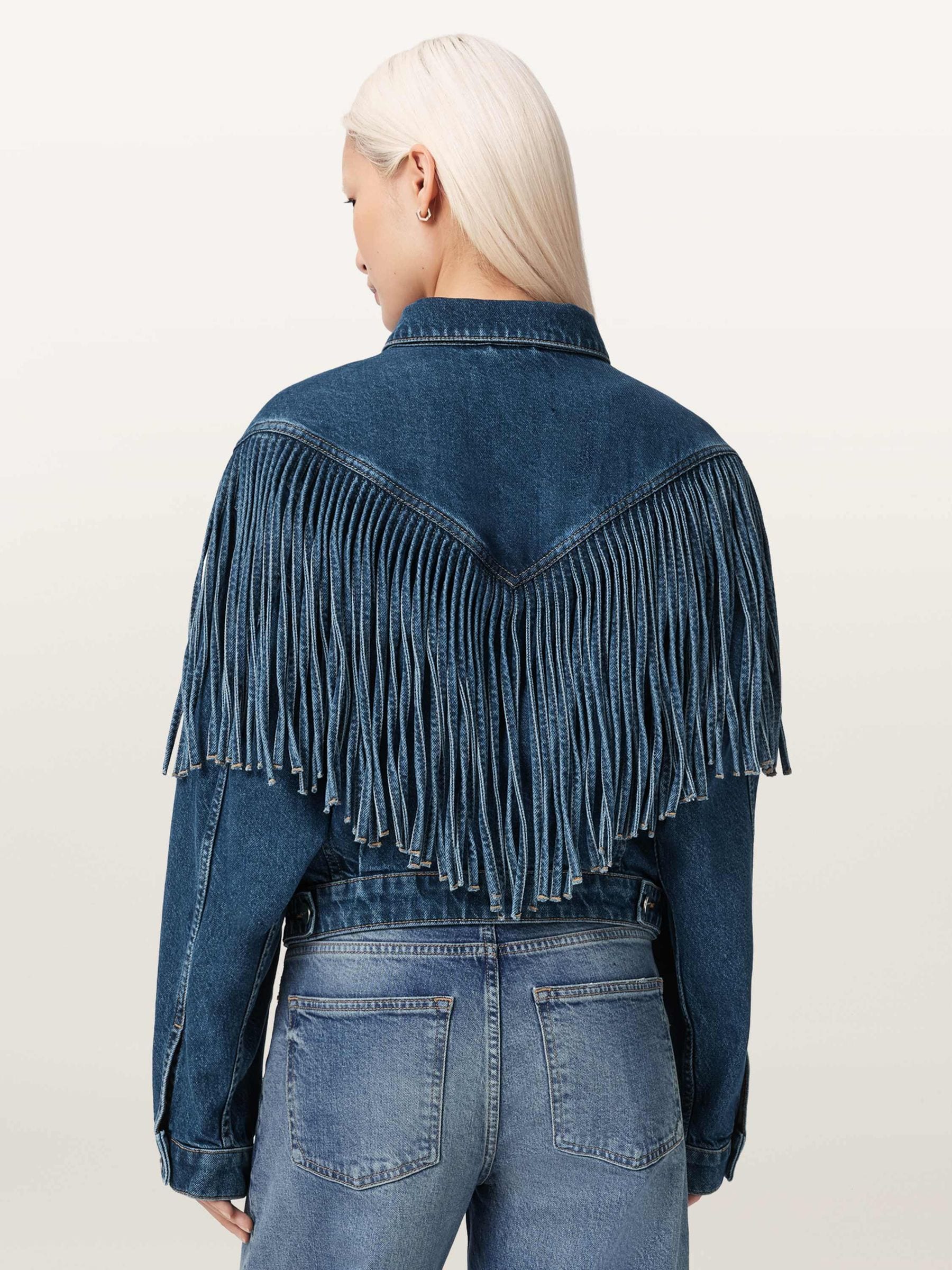 Buy AllSaints Blue Marlene Tassel Denim Jacket from Next USA
