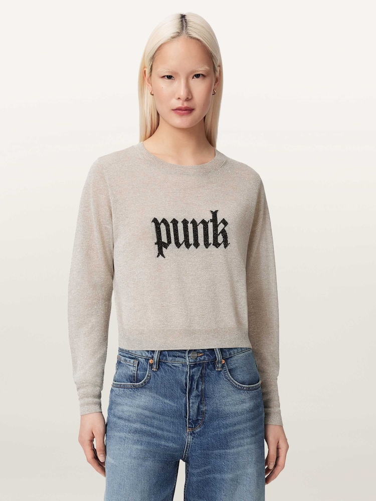 AllSaints White Deetz Jumper - Image 1 of 6 AllSaints White Deetz Jumper - Image 1 of 6