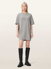 AllSaints Grey Chains T-Shirt Dress - Image 2 of 6