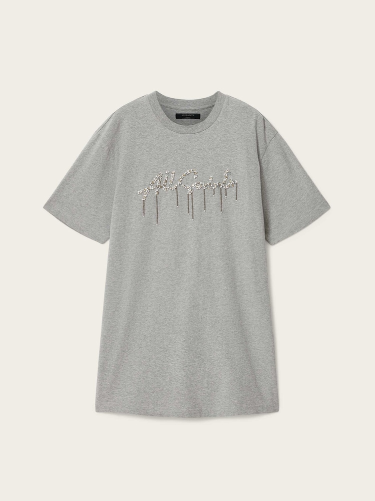 AllSaints Grey Chains T-Shirt Dress - Image 6 of 6 AllSaints Grey Chains T-Shirt Dress - Image 6 of 6