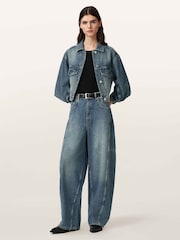 AllSaints Blue Carter Long Stripe Jeans - Image 5 of 7