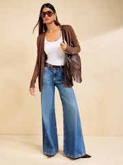 Friends Like These Black/Camel Longline Cardigan 2 Pack - Image 4 of 6
