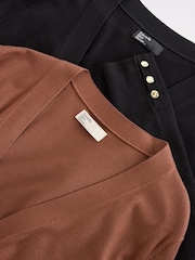 Friends Like These Black/Camel Longline Cardigan 2 Pack - Image 6 of 6