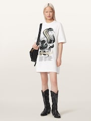 AllSaints White Snakehead T-Shirt Dress - Image 5 of 6