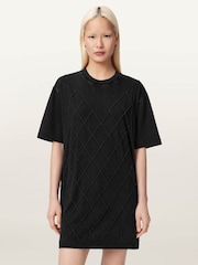 AllSaints Black Darcey T-Shirt Dress - Image 1 of 6