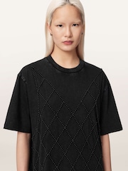 AllSaints Black Darcey T-Shirt Dress - Image 3 of 6