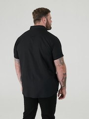 D555 Black JAMES Classic Oxford Short Sleeve Button Down Shirt With Chest Pocket - Image 3 of 9