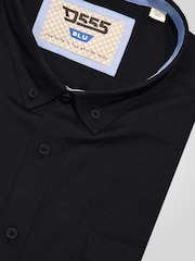 D555 Black JAMES Classic Oxford Short Sleeve Button Down Shirt With Chest Pocket - Image 8 of 9