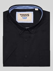 D555 Black JAMES Classic Oxford Short Sleeve Button Down Shirt With Chest Pocket - Image 9 of 9