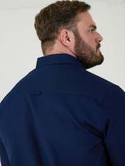 Ναυτικό - D555 RICHARD Κλασικό πουκάμισο Oxford με Μακρύ μανίκι και κουμπιά και τσέπη στο Στήθος - Εικόνα 5 από 9