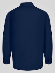 Ναυτικό - D555 RICHARD Κλασικό πουκάμισο Oxford με Μακρύ μανίκι και κουμπιά και τσέπη στο Στήθος - Εικόνα 7 από 9