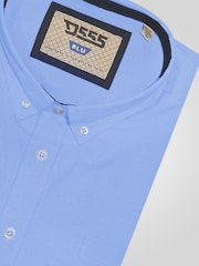 Μπλε - D555 RICHARD Κλασικό πουκάμισο Oxford με Μακρύ μανίκι και κουμπιά και τσέπη στο Στήθος - Εικόνα 4 από 4