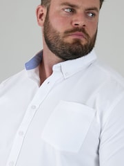 Άσπρο - D555 RICHARD Κλασικό πουκάμισο Oxford με Μακρύ μανίκι και κουμπιά και τσέπη στο Στήθος - Εικόνα 4 από 9