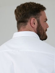 Άσπρο - D555 RICHARD Κλασικό πουκάμισο Oxford με Μακρύ μανίκι και κουμπιά και τσέπη στο Στήθος - Εικόνα 5 από 9