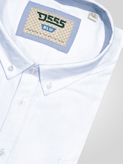 Άσπρο - D555 RICHARD Κλασικό πουκάμισο Oxford με Μακρύ μανίκι και κουμπιά και τσέπη στο Στήθος - Εικόνα 8 από 9