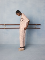 Cath Kidston Pink Ballerina Button Through Pyjamas Set - Image 3 of 11