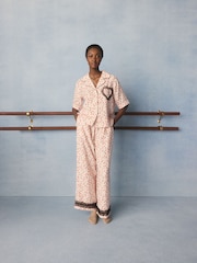 Cath Kidston Pink Ballerina Button Through Pyjamas Set - Image 4 of 11