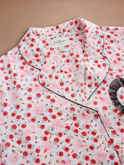 Cath Kidston Pink Ballerina Button Through Pyjamas Set - Image 8 of 11