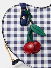 Accessorize Blue Gingham Heart Cross-Body Bag - Image 2 of 3