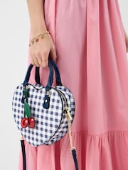 Accessorize Blue Gingham Heart Cross-Body Bag - Image 3 of 3