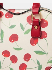 Accessorize Cream Cherry Print Heart Cross-Body Bag - Image 2 of 3