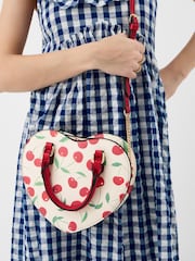 Accessorize Cream Cherry Print Heart Cross-Body Bag - Image 3 of 3