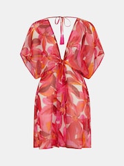 Accessorize Floral Chiffon Mini Kaftan Cover-up - Image 4 of 4