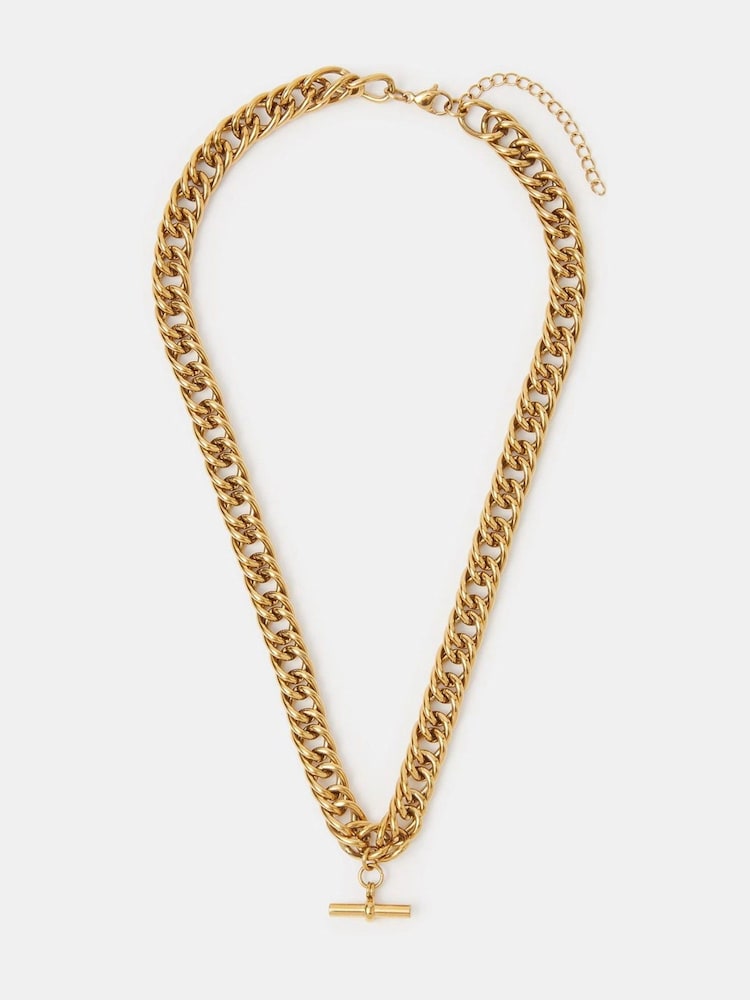 Accessorize Stainless Steel Chunky T-Bar Necklace - Imaginea 1 din 1