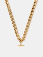 Accessorize Gold Tone Stainless Steel Chunky T-Bar Necklace - Image 2 of 2