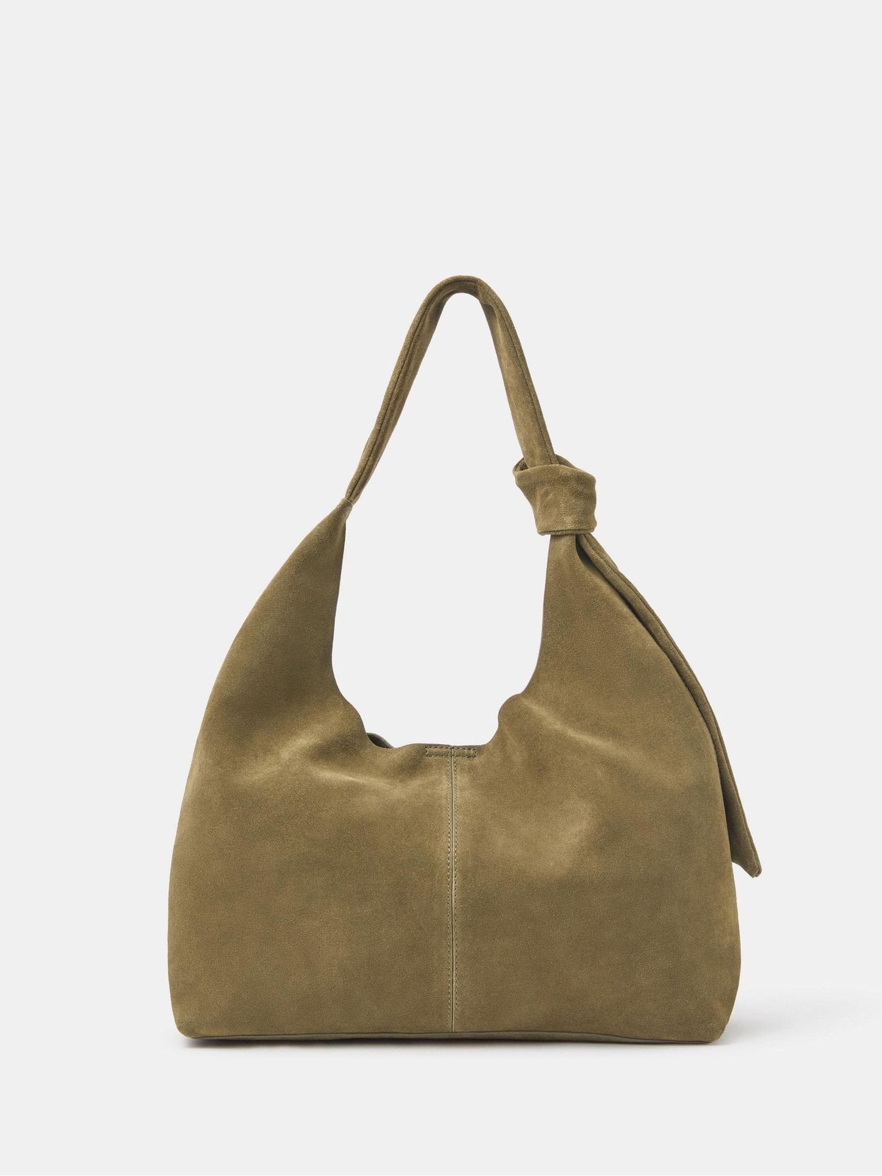 Buy Accessorize Green Slouchy Knot Leather Shoulder Bag from the