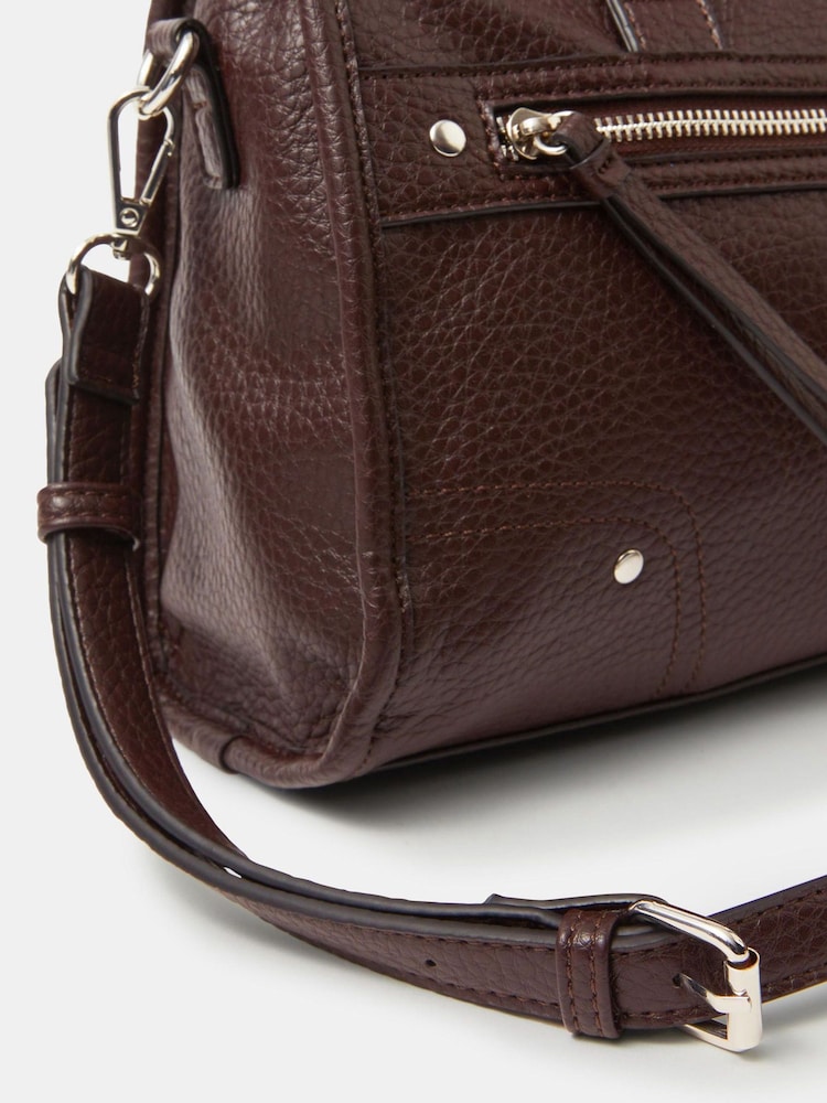 Accessorize Zip Faux Leather Handbag - Image 2 of 3 Accessorize Zip Faux Leather Handbag - Image 2 of 3
