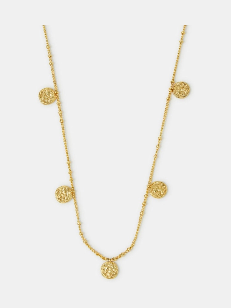 Accessorize 14ct Gold-Plated Coin Charm Necklace - Imaginea 1 din 2