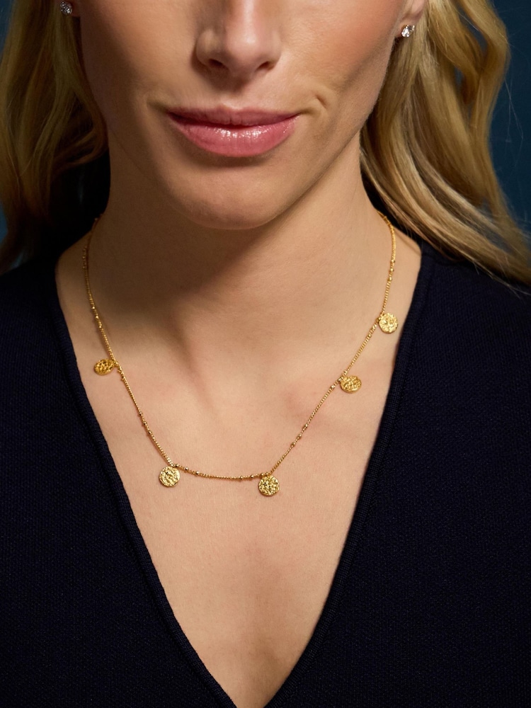 Accessorize 14ct Gold-Plated Coin Charm Necklace - Imaginea 2 din 2