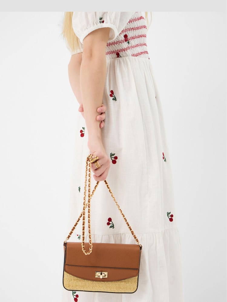 Accessorize Umhängetasche mit Drehverschluss aus Raffia - Bild 3 von 3