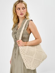 Accessorize Cream Macrame Shoulder Bag - Image 3 of 3