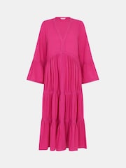 Accessorize Pink Lace Trim Midi Beach Dress - Image 4 of 4