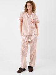 Accessorize Pink Floral Stripe Long Pyjamas Set - Image 1 of 4